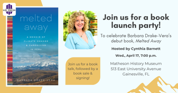 invitation for book launch party of Melted Away